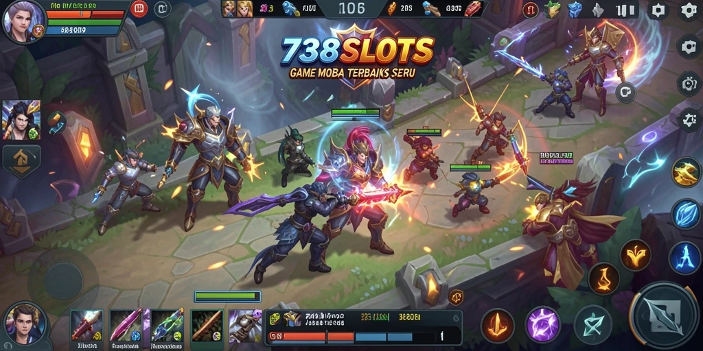 Tampilan gameplay seru dari 738SLOTS saat pertarungan berlangsung.