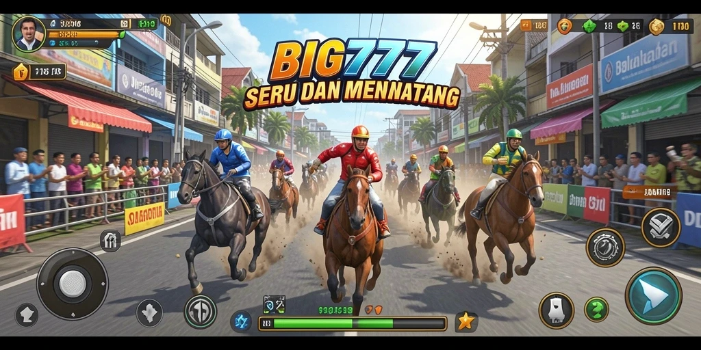 Gameplay menegangkan saat mobil melaju kencang di lintasan balapan.