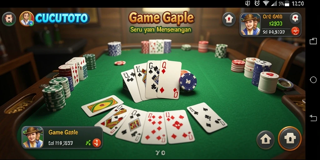 Tampilan gameplay Gaple yang seru dan interaktif di CUCUTOTO.