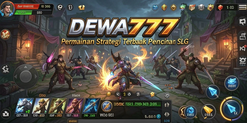 Tampilan gameplay DEWA777 dengan pertempuran strategi yang seru dan mendebarkan.