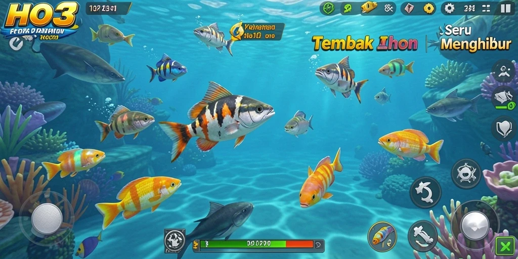 Tampilan gameplay seru dari permainan Tembak Ikan HO3.