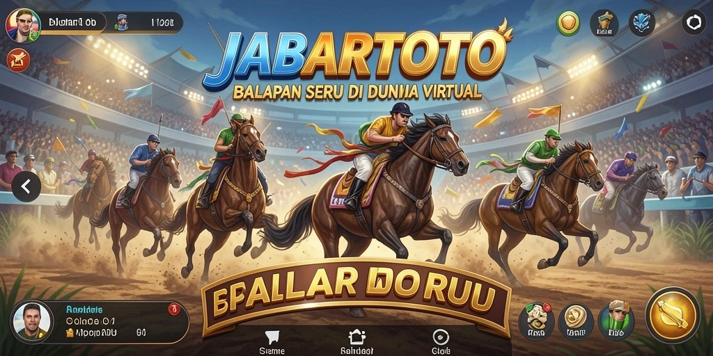 Screenshot gameplay JABARTOTO menampilkan aksi balapan di lintasan yang penuh tantangan.