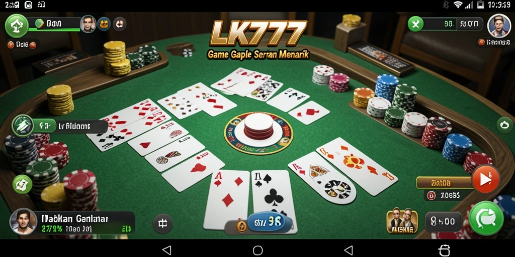 Screenshot LK777 menunjukkan gameplay Gaple yang seru dan interaktif.