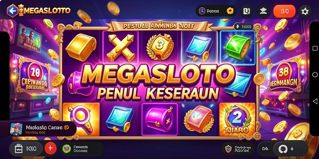 Tampilan menarik dari gameplay slot di MEGASLOTO