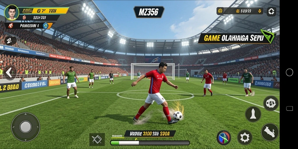 Screenshot MZ356 menampilkan aksi seru dalam pertandingan olahraga.