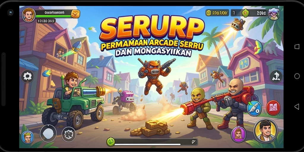 Tampilan gameplay SERURP yang seru dan dinamis.