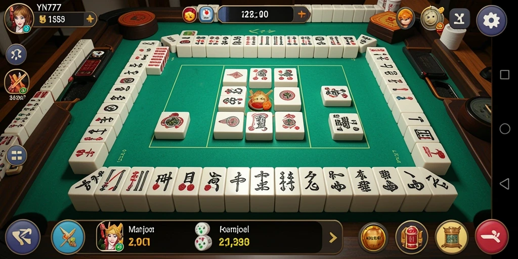 Tampilan gameplay menarik dari YN777 dalam permainan Mahjong.
